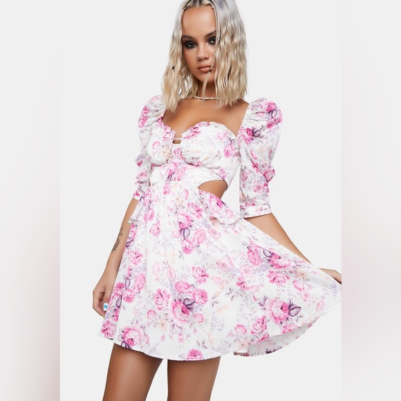 For Love & Lemons Lucia Mini Dress in Pink - Picture 3 of 16